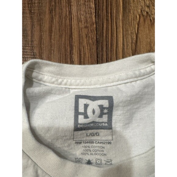 Vintage Y2K 2000s DC Shoes Skate Graphic White T-Shirt Sz L Double Sided Grunge - Picture 6 of 6